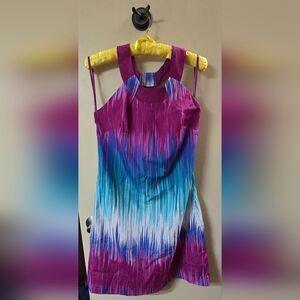 Merona Purple Blue Cut Out Pleated Mini Dress